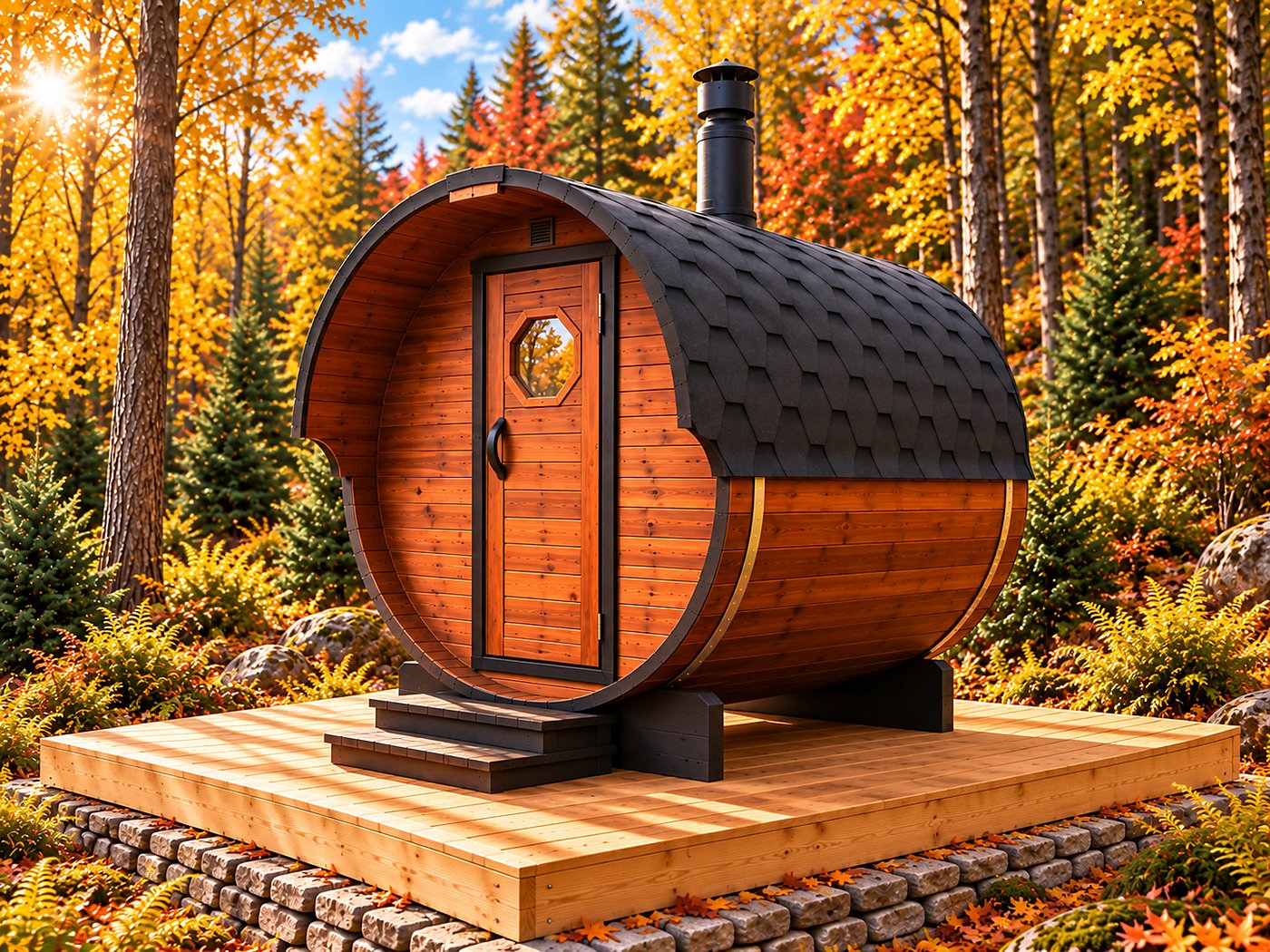 Sauna Beczka 2 m — sauna beczka 2,0 m